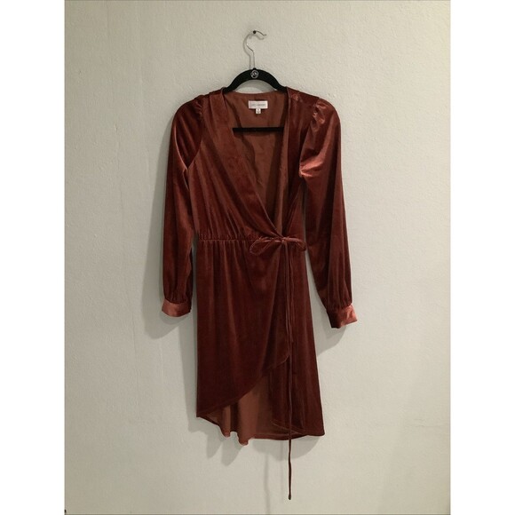 Lost + Wander Women's Long Sleeve Ms. Charmer Wrap Dress Auburn SZ M NWOT - Picture 9 of 10